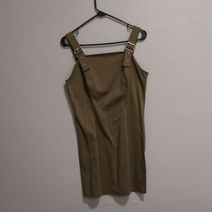 No Boundaries Olive Green Mini Dress with Buckle Straps